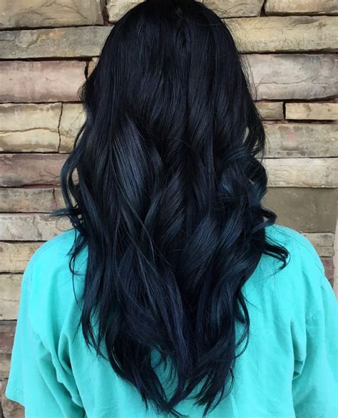 blue highlights on black hair|midnight blue black hair color.